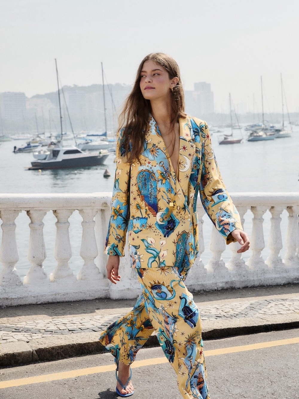 Farm Rio: Sand Mystical Wide-Leg Pants